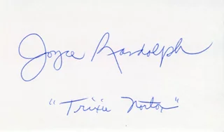 Joyce Randolph autograph