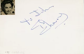 Cyd Charisse autograph