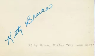 Kitty Bruce autograph