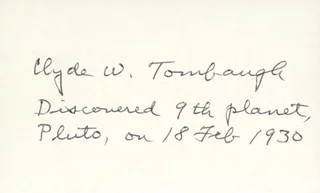 Clyde Tombaugh autograph