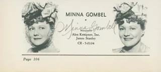 Minna Gombel autograph