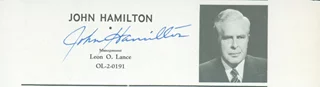 John Hamilton autograph