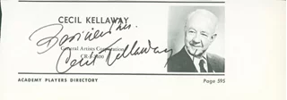 Cecil Kellaway autograph