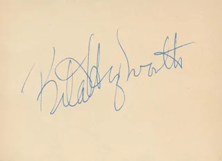 Rita Hayworth autograph