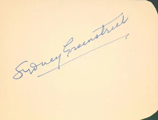 Sydney Greenstreet autograph