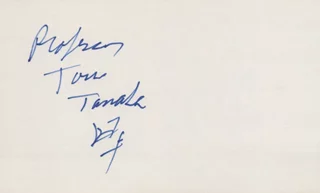 Professor Toru Tanaka autograph
