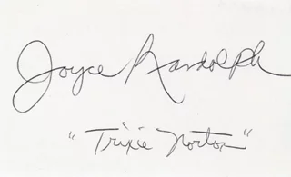 Joyce Randolph autograph