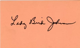 Lady Bird Johnson autograph