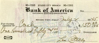 Lou Costello autograph