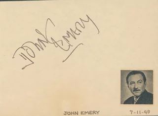 John Emery autograph