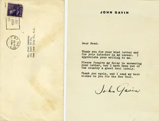 John Gavin autograph