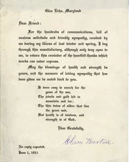 Clara BArton autograph