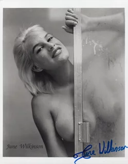 June Wilkinson autograph