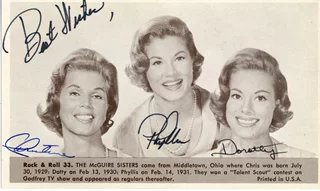 The McGuire Sisters autograph