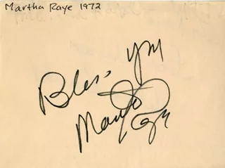 Martha Raye autograph