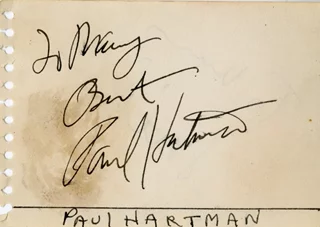Paul Hartman autograph