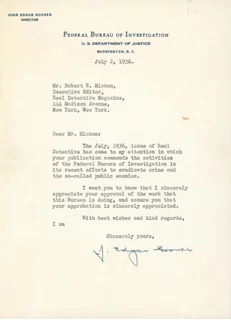 J. Edgar Hoover autograph