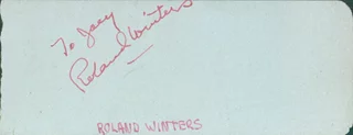 Roland Winters autograph