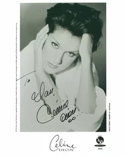 Celine Dion autograph