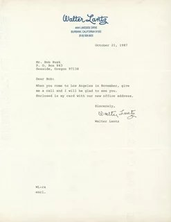 Walter Lantz autograph