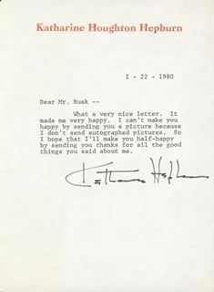 Katharine Hepburn autograph