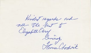 Florence Chadwick autograph