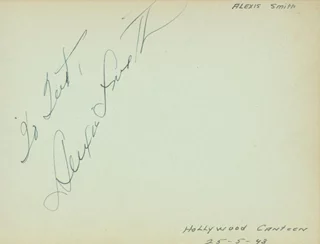 Alexis Smith autograph