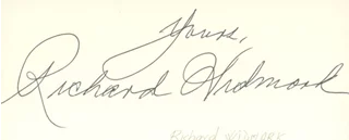 Richard Widmark autograph