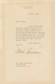 Mamie Daud Eisenhower autograph