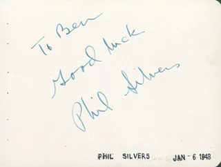 Phil Silvers autograph