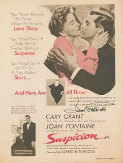 Joan Fontaine autograph