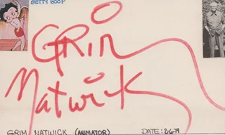 Grim Natwick autograph