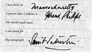 Sam Waterston autograph