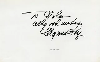 Myrna Loy autograph