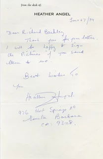 Heather Angel autograph