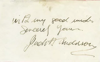 Judith Anderson autograph