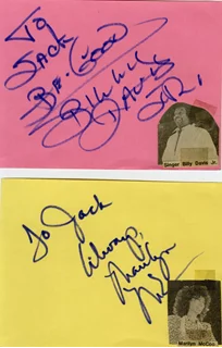 Billy Davis Jr. and Marilyn McCoo autograph