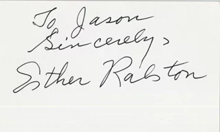 Esther Ralston autograph