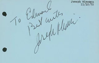 Joseph Wiseman autograph