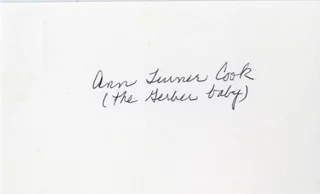 Ann Turner Cook autograph
