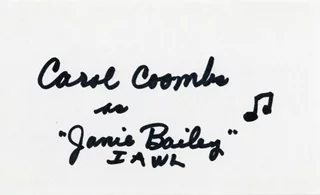 Carol Coombs autograph