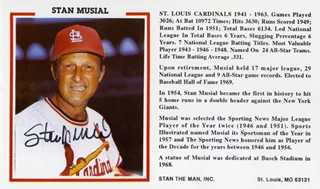 Stan Musial autograph