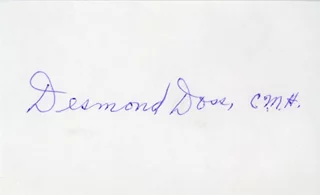 Desmond Doss autograph