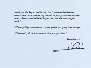 Mario Andretti autograph