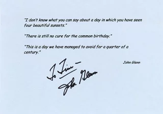 John Glenn autograph