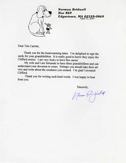 Norman Bridwell autograph