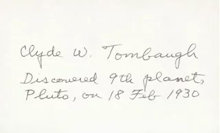 Clyde Tombaugh autograph