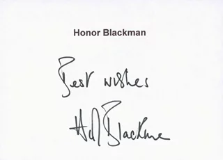 Honor Blackman autograph