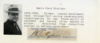 Harry Ford Sinclair autograph