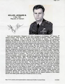 Leonard B. Keller autograph